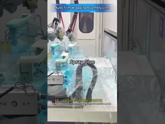 Chaîne d'habillage de garnitures automobiles avec collage robotisé, activation au four et lamination à chaud